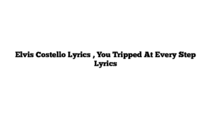 Elvis Costello Lyrics , You Tripped At Every Step Lyrics