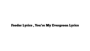 Feeder Lyrics , You’re My Evergreen Lyrics