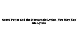 Grace Potter and the Nocturnals Lyrics , You May See Me Lyrics