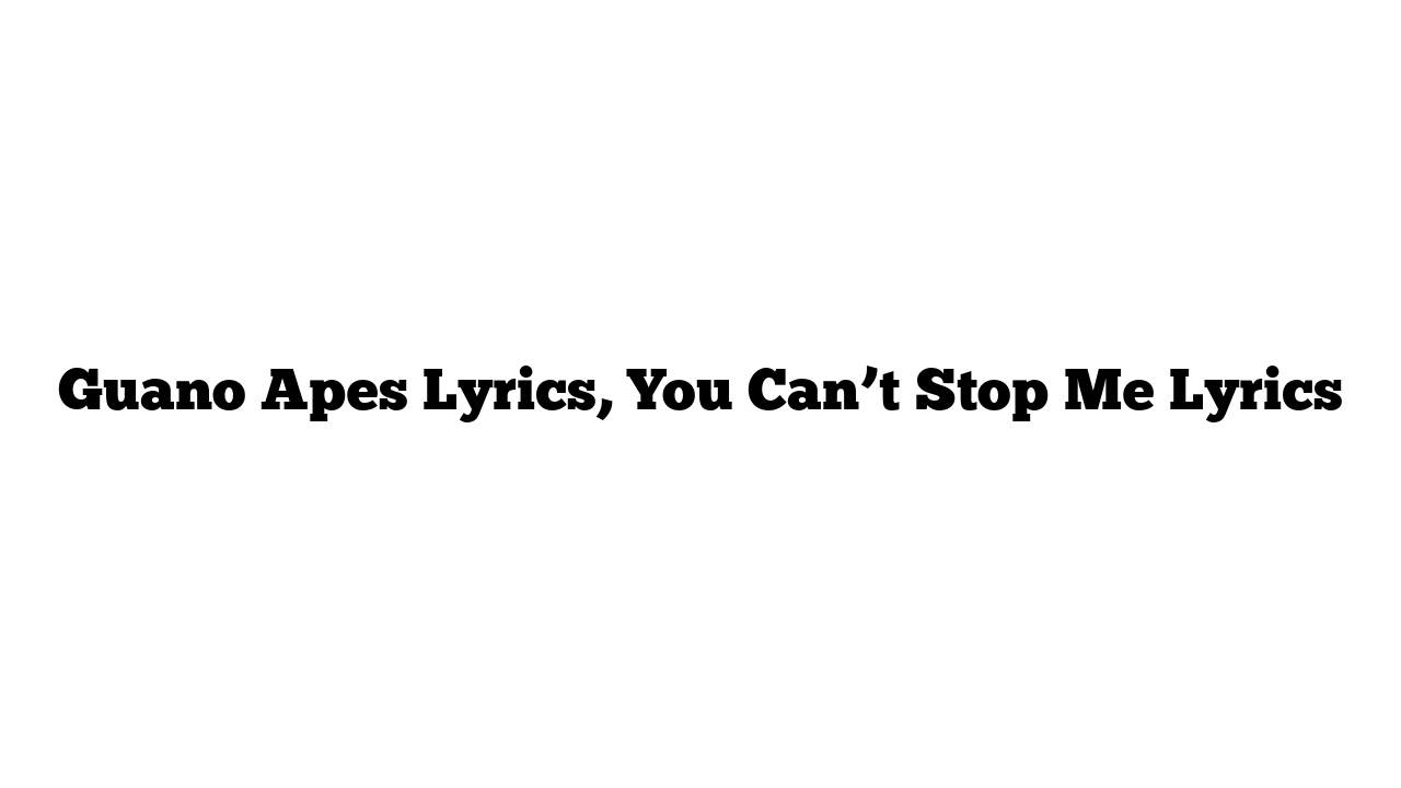 Guano Apes Lyrics, You Can’t Stop Me Lyrics