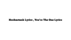 Hoobastank Lyrics , You’re The One Lyrics