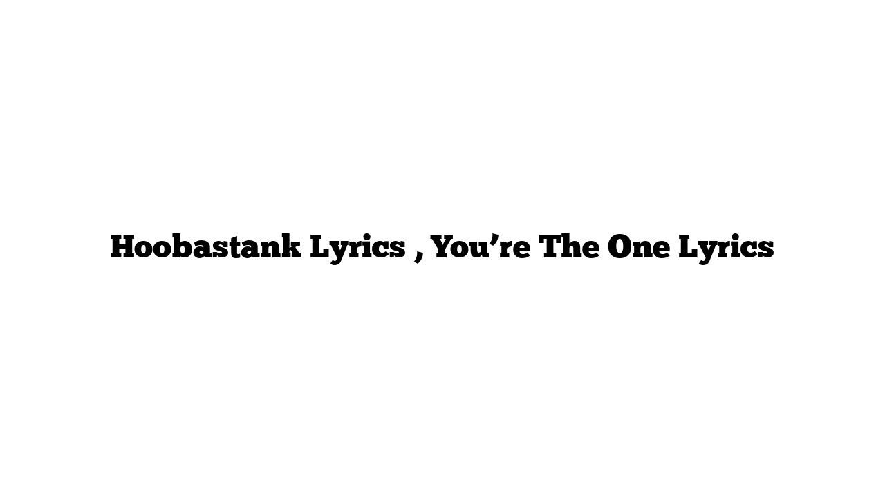 Hoobastank Lyrics , You’re The One Lyrics