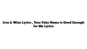 Iron & Wine Lyrics , Your Fake Name is Good Enough for Me Lyrics