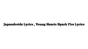 Japandroids Lyrics , Young Hearts Spark Fire Lyrics