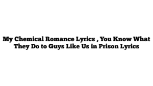 My Chemical Romance Lyrics , You Know What They Do to Guys Like Us in Prison Lyrics