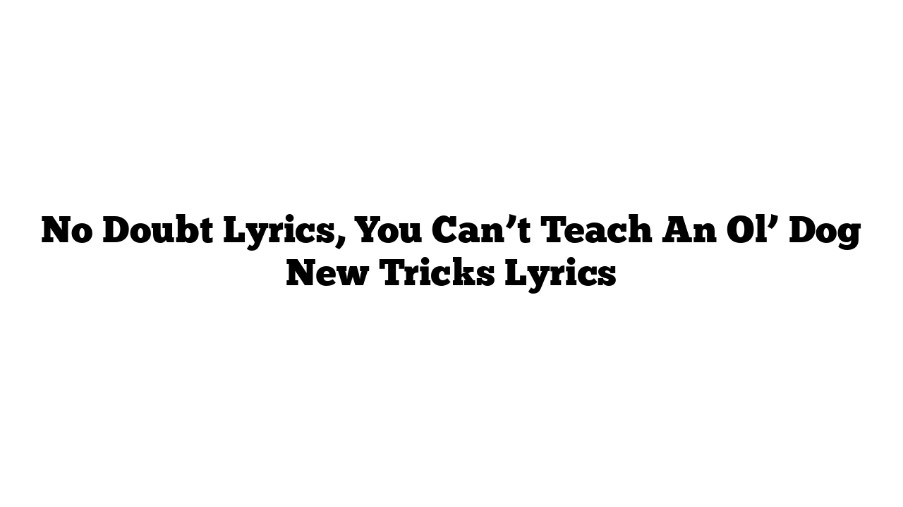 No Doubt Lyrics, You Can’t Teach An Ol’ Dog New Tricks Lyrics