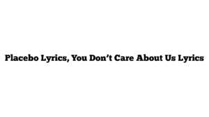 Placebo Lyrics, You Don’t Care About Us Lyrics