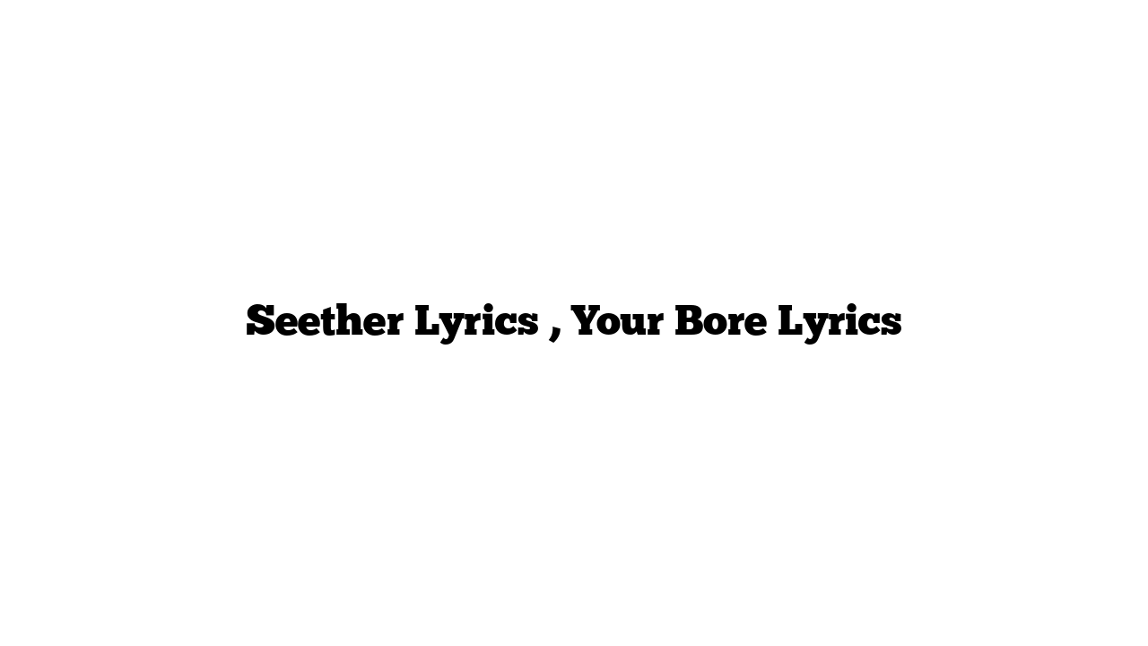 Seether Lyrics , Your Bore Lyrics