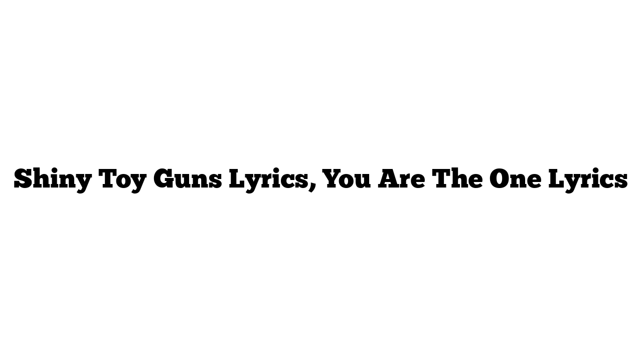 Shiny Toy Guns Lyrics, You Are The One Lyrics