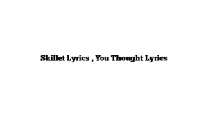 Skillet Lyrics , You Thought Lyrics