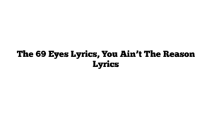 The 69 Eyes Lyrics, You Ain’t The Reason Lyrics