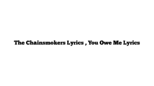 The Chainsmokers Lyrics , You Owe Me Lyrics