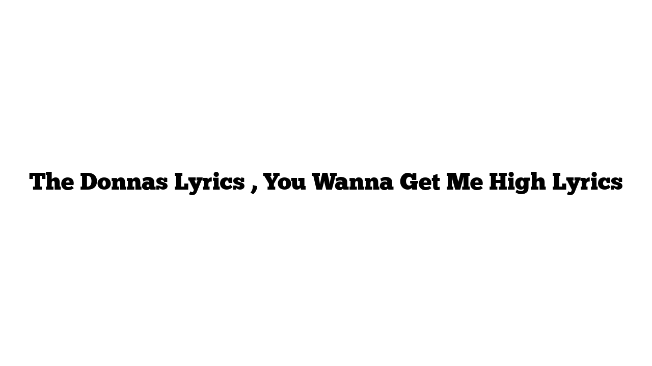 The Donnas Lyrics , You Wanna Get Me High Lyrics