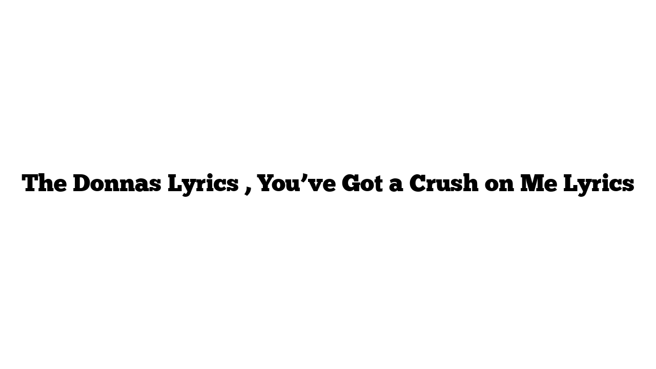 The Donnas Lyrics , You’ve Got a Crush on Me Lyrics