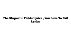 The Magnetic Fields Lyrics , You Love To Fail Lyrics