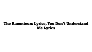 The Raconteurs Lyrics, You Don’t Understand Me Lyrics