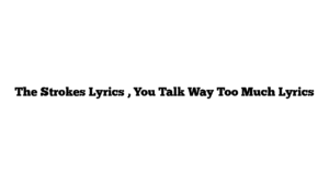 The Strokes Lyrics , You Talk Way Too Much Lyrics