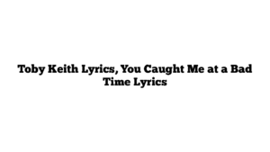 Toby Keith Lyrics, You Caught Me at a Bad Time Lyrics